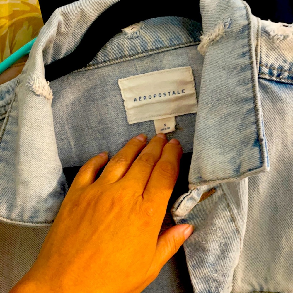 Small Arepostle distressed oversized jean jacket